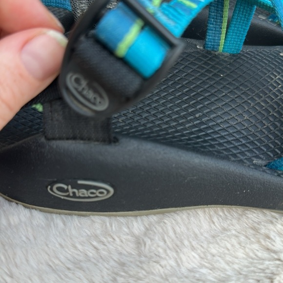 Chaco Turquoise and Black Adventure Sandals Size 8 - Picture 3 of 9